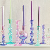 Retro Glass Candlestick Holder